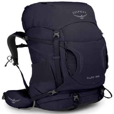 Osprey Women's Kyte 66 Backpacking Backpack, Mulberry Purple, X-Small/Small