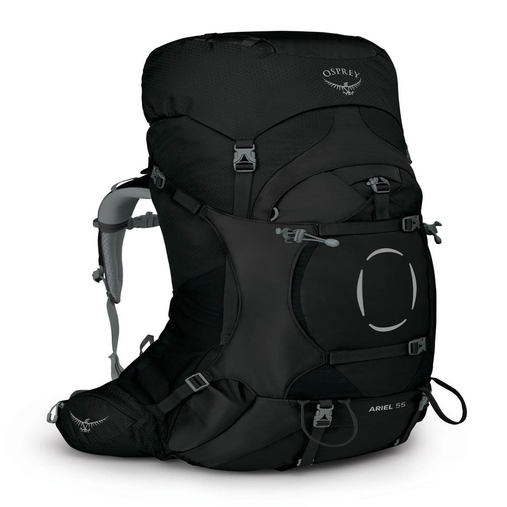 Osprey Ariel 55L Women's Backpacking Backpack, Black, WM/L