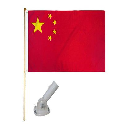 5' Wooden Flag Pole Kit W/Nylon White Bracket 3x5 China Country Polyester Flag