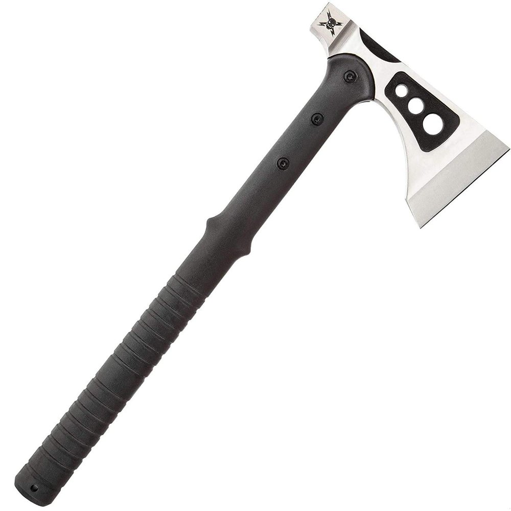 M48 Woodsman Axe with Sheath 2Cr12 Cast Stainless Steel Head, Black Oxide Coating, Nylon Fiber Handle, Nylon Belt Sheath Ideal Camping Companion Tool - 15 1/2" Overall