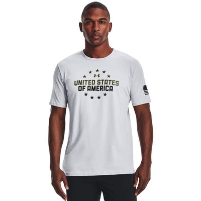 Under Armour Men's Freedom USA Chest T-Shirt, Mod Gray (011)/Black, Small