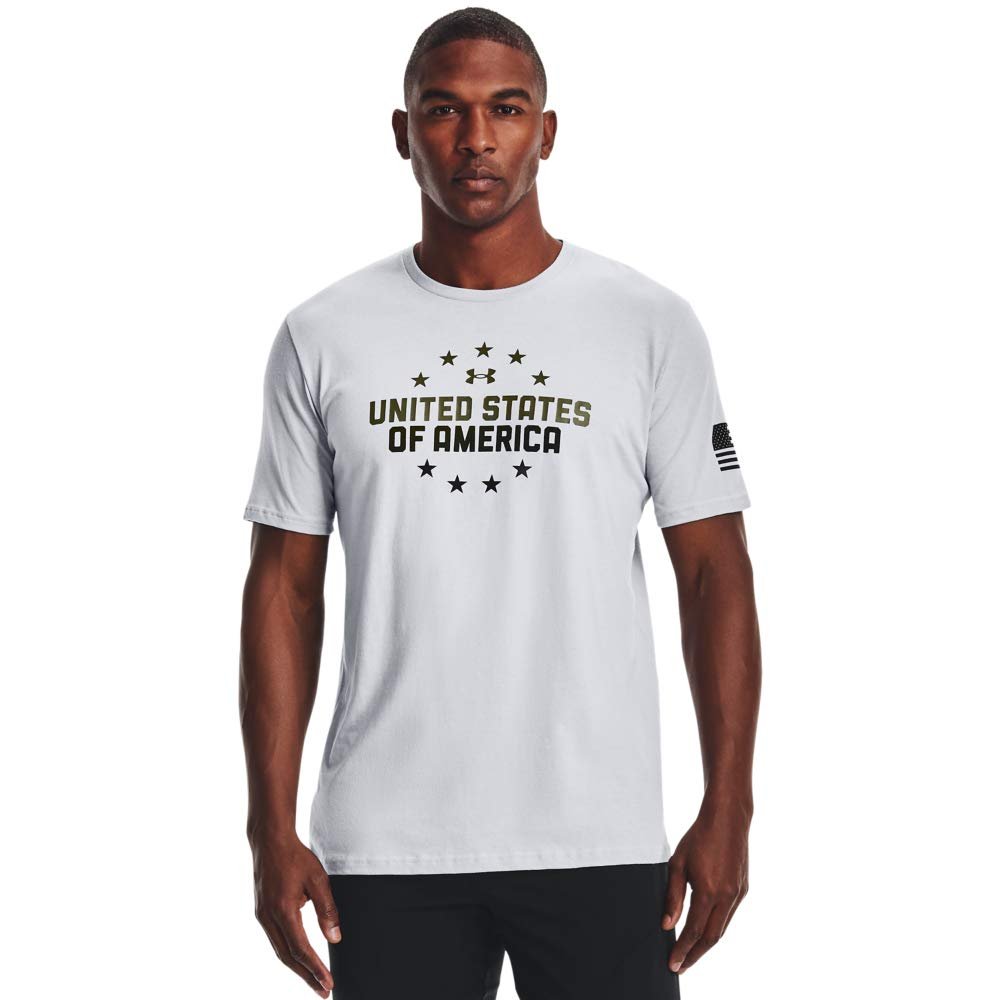 Under Armour Men's Freedom USA Chest T-Shirt, Mod Gray (011)/Black, Small