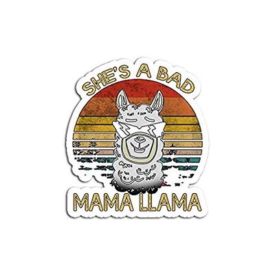 Funny She is A Bad Mama Llama Mom - Sticker Graphic - Auto, Wall, Laptop, Cell, Truck Sticker for Windows, Cars, Trucks