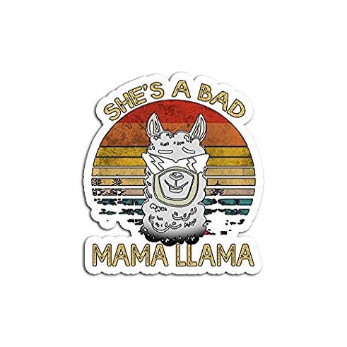 Funny She is A Bad Mama Llama Mom - Sticker Graphic - Auto, Wall, Laptop, Cell, Truck Sticker for Windows, Cars, Trucks