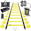 LYKAN FIT 20ft Sports Agility Ladder for Men Women and Kids, Speed Youth Soccer Agility Training Equipment for Football, Exercise, Tennis, Legs Workout with Speed Parachute and Carry Bag view 1