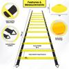 LYKAN FIT 20ft Sports Agility Ladder for Men Women and Kids, Speed Youth Soccer Agility Training Equipment for Football, Exercise, Tennis, Legs Workout with Speed Parachute and Carry Bag view 2