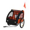 Aosom 2-Seat Child Bike Trailer for Kids with a Strong Steel Frame, 5-Point Safety Harnesses, & Comfortable Seat, Orange view 1