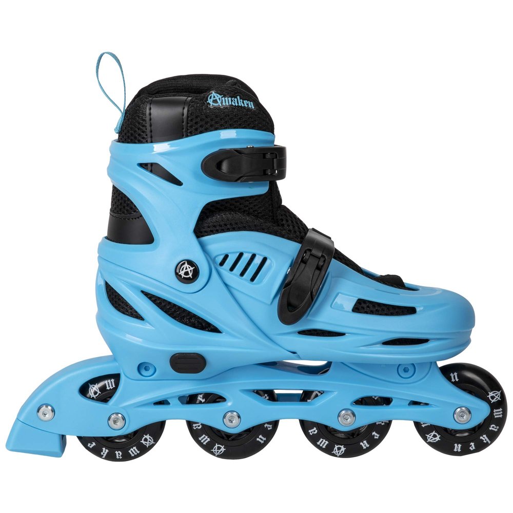 C SEVEN Adjustable Inline Skates for Kids Expandable Boot with Safety Button, Dual Buckle Support, Comfortable Cushioned Lining (Azure Blue, Youth 13- Kids 3)