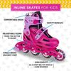 C SEVEN Adjustable Inline Skates for Kids  Expandable Boot with Safety Button, Dual Buckle Support, Comfortable Cushioned Lining (Azure Blue, Youth 13- Kids 3) view 2