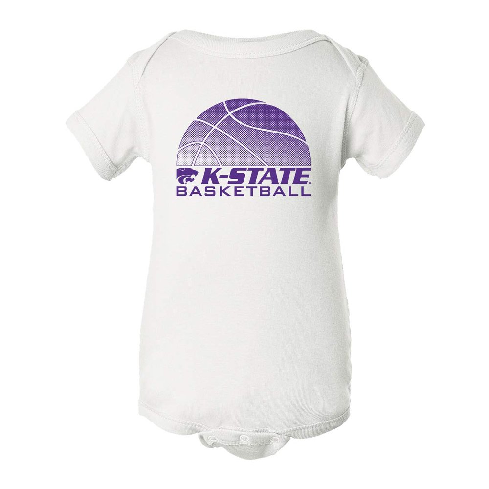 CornBorn K-State Wildcats Baby Bodysuit - K-State Basketball - White - 12M