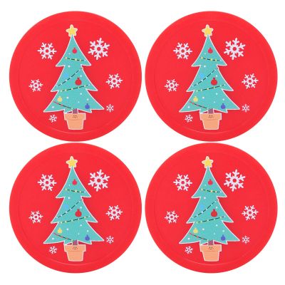 Hockey Replacement Pucks, 4Pcs 75mm Hockey Pucks, Christmas Lightweight Resin Air Hockey Table Accessory for Tables Game Entertainment Equipment