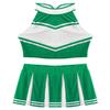 XUNZOO Women Schoolgirls Cheerleading Costume 2 Piece Fancy Role Play Dress Uniform Crop Top Mini Skirt Outfits Green Small view 3