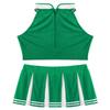XUNZOO Women Schoolgirls Cheerleading Costume 2 Piece Fancy Role Play Dress Uniform Crop Top Mini Skirt Outfits Green Small view 4