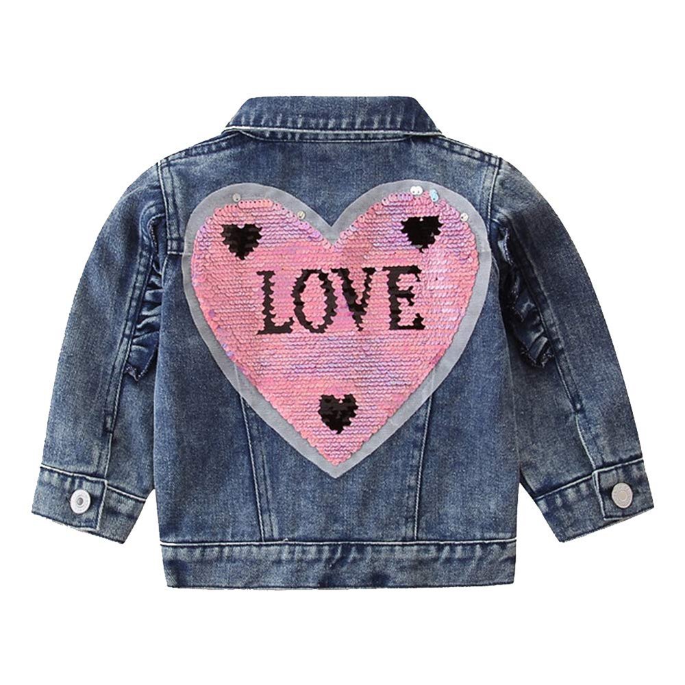 Toddler Kid Baby Boys Girls Denim Jacket Long Sleeve Button Down Jeans Coat Cowboy Overcoat Basic Hoodie Casual Outwear - blue - 18-24 Months