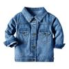 IDOPIP Toddler Kids Baby Boys Girls Denim Jacket Long Sleeve Button Down Jeans Coat Ripped Distressed Trucker Jackets Cowboy Overcoat Basic Casual Outwear with Pockets Blue 02 2-3 Years view 1