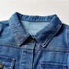 IDOPIP Toddler Kids Baby Boys Girls Denim Jacket Long Sleeve Button Down Jeans Coat Ripped Distressed Trucker Jackets Cowboy Overcoat Basic Casual Outwear with Pockets Blue 02 2-3 Years view 3