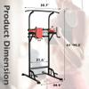 HYD-Parts Power Tower Heavy Duty Adjustable Dip Station Multi-Function Strength Training Workout Equipment for Home GymBlack&Red view 2
