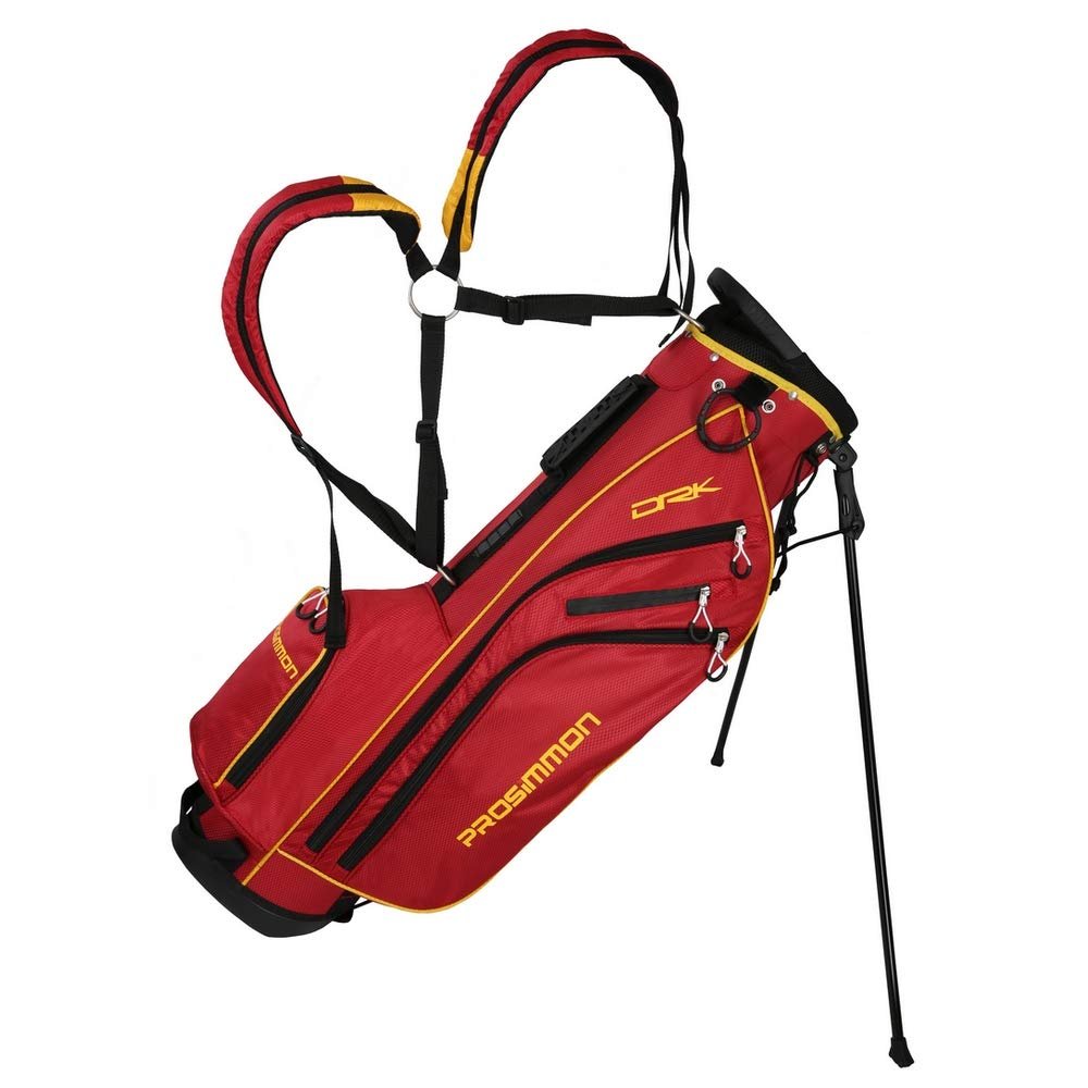 Prosimmon Golf DRK 7" Lightweight Golf Stand Bag with Dual Straps Crimson/Gold