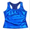 XUNZOO Women's Shiny Metallic Liquid Tank Top Sleeveless Racer Back Slim Fits Vest Camisole for Ladies Royal Blue One Size view 1