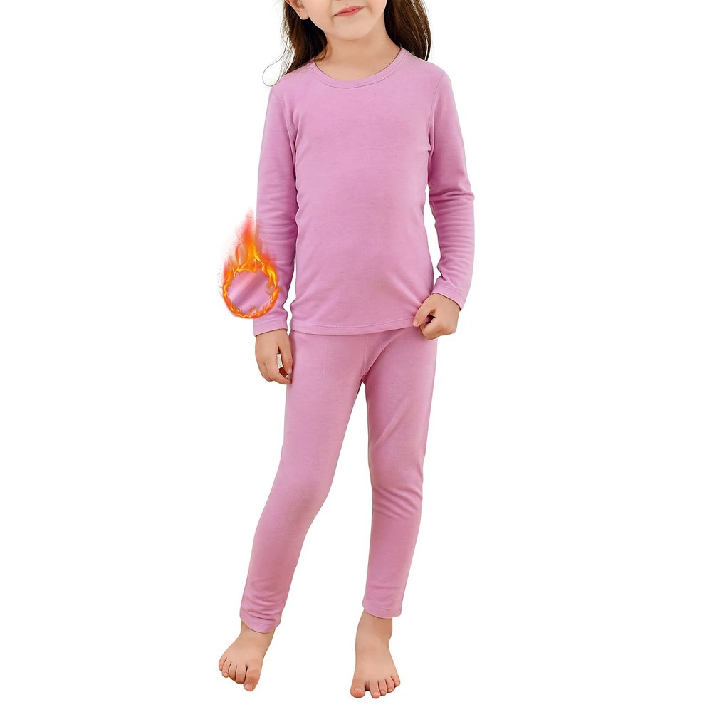 Girls Underwear Kids Thermal Underwears Toddler Winter Base Layer Long Johns Sets for Boys B Purple Medium (90) /2T-3T