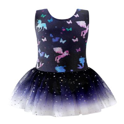 EQSJIU Fancy leotards for girls gymnastics with skirt size 9-10 years old unicorn mermaid sparkly sparkles