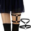 2Pcs Adjustable Elastic PU Leather Punk I-shaped Thigh Garter Belts Leg Rings Leg Garters for Women view 2
