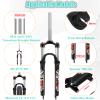 BUCKLOS 26/27.5/29 MTB Suspension Fork Travel 100mm, 28.6mm Straight Tube QR 9mm Crown Lockout Aluminum Alloy XC Mountain Bike Front Forks view 2