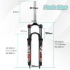 BUCKLOS 26/27.5/29 MTB Suspension Fork Travel 100mm, 28.6mm Straight Tube QR 9mm Crown Lockout Aluminum Alloy XC Mountain Bike Front Forks view 4