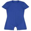 Alvivi Men's Short Sleeves Zipper Shirt Top Boxer Briefs Workout Gymnastics Leotard Bodysuit Blue(Crotch) Large view 3