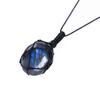 YGLINE Labradorite Healing Crystal Pendants,Natural Crystal Quartz Necklace 6 Faceted Chakra Crystal Wand Stone(Irregular-Labradorite 2) view 1