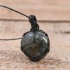 YGLINE Labradorite Healing Crystal Pendants,Natural Crystal Quartz Necklace 6 Faceted Chakra Crystal Wand Stone(Irregular-Labradorite 2) view 3