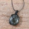 YGLINE Labradorite Healing Crystal Pendants,Natural Crystal Quartz Necklace 6 Faceted Chakra Crystal Wand Stone(Irregular-Labradorite 2) view 4