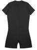 Alvivi Men's Short Sleeves Zipper Shirt Top Boxer Briefs Workout Gymnastics Leotard Bodysuit Black(Crotch) Large view 4