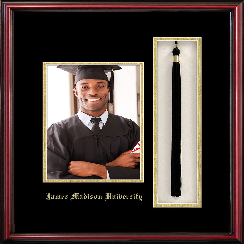 Campus Images NCAA James Madison Dukes Unisex 5x7 Portrait with Tassel Box Petite Cherry, Cherry, One Size