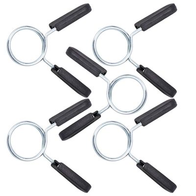 Cabilock 5pcs Barbell Spring Clip Collars Dumbbell Clamps for Weightlifting Powerlifting Cross Fit Gym Use - Design for Standard Bars