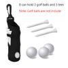 ASENVER 2 Pack Golf Carry Bag with Tee Holder Pouch, Light Weight Hook, Portable Golf Ball Storage Bag for 3 Balls 3 Tees (Black+Black) view 3