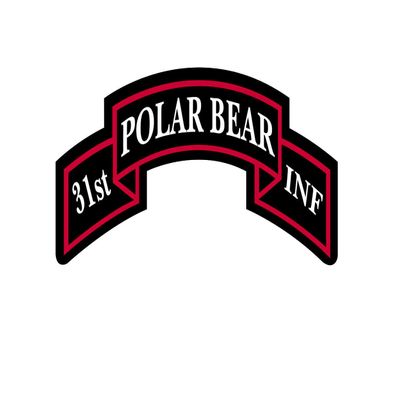 Edward & Co Sticker 31st Polar Bear Infantry Tab Decal United States Army Military for Car Truck Window Laptop Bumper US Flag 2.6 X 5.0 in