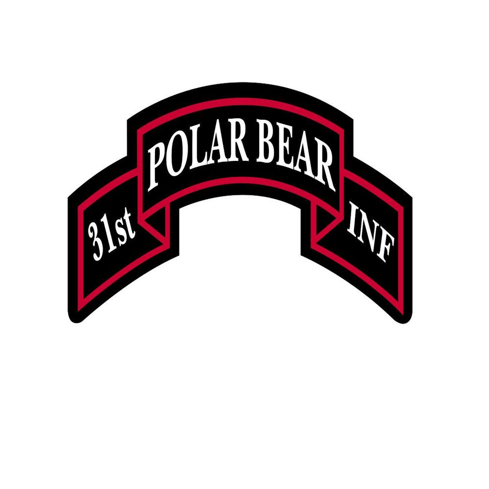 Edward & Co Sticker 31st Polar Bear Infantry Tab Decal United States Army Military for Car Truck Window Laptop Bumper US Flag 2.6 X 5.0 in