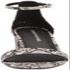 Amazon Essentials Women's Two Strap Heeled Sandal, Black White Faux Snake Skin, 11.5 view 2