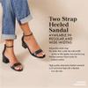 Amazon Essentials Women's Two Strap Heeled Sandal, Black White Faux Snake Skin, 11.5 view 3