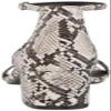 Amazon Essentials Women's Two Strap Heeled Sandal, Black White Faux Snake Skin, 11.5 view 4