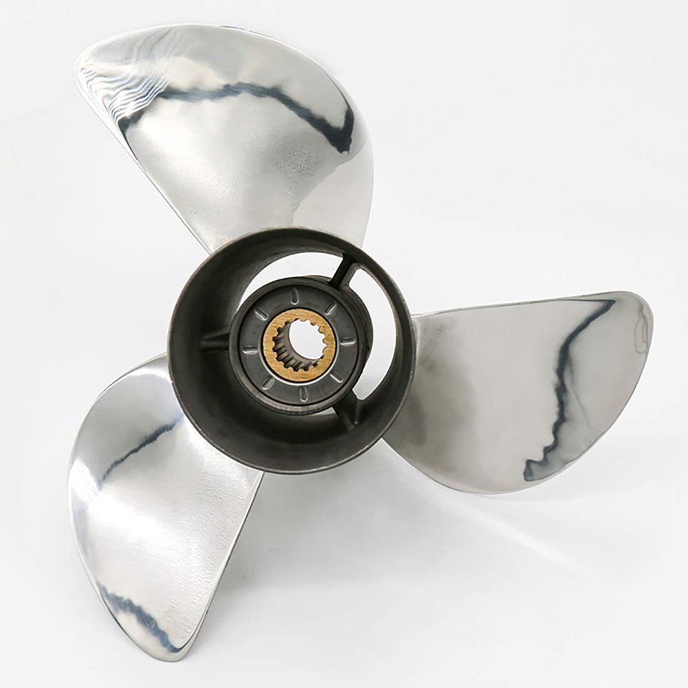 Flish Propeller OEM Upgrade Stainless Steel Outboard Propeller fit BRP,Johnson,EVINRUDE,OMC Stern Drive 40-140HP,13 Spline Tooth, RH (13 7/8 x 17)
