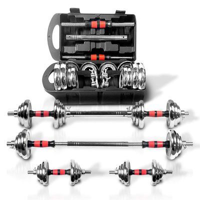 Adjustable Dumbbell Set Home Gym Cast Iron Barbell Sets with Carry Box 44lbs Office Bedroom Workout Dumbbells for Men and Women