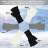 Geyoga 6 Pairs Winter Fingerless Gloves for Women Unisex Finger Gloves Warm Stretchy Knit Fingerless Glove 8.6 Inches(Black, White, Light Gray) view 2
