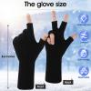 Geyoga 6 Pairs Winter Fingerless Gloves for Women Unisex Finger Gloves Warm Stretchy Knit Fingerless Glove 8.6 Inches(Black, White, Light Gray) view 3