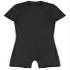 Alvivi Men's Short Sleeves Zipper Shirt Top Boxer Briefs Workout Gymnastics Leotard Bodysuit Black(Crotch) XX-Large view 3