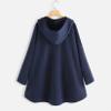 Andongnywell Women Casual Lapel Coat Fleece Fuzzy Faux Shearling Button Warm Autumn Winter Jacket with Pockets (Blue,5X-Large) view 2