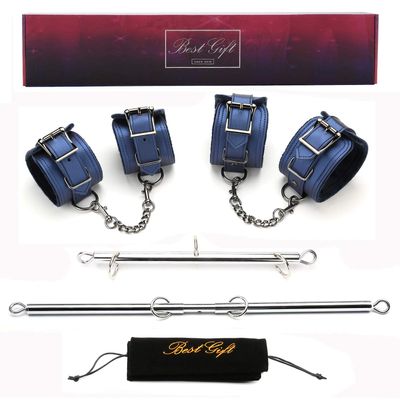 EXREIZST Expandable 2 Silver Spreader Bar with 4 Adjustable Blue Straps Tools Kit for Home