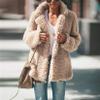Andongnywell Women Long Sleeve Casual Lapel Fleece Fuzzy Faux Shearling Warm Winter Jackets Granulated Fleece Coat (Apricot,Medium) view 2