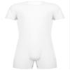 Moily Men's Casual Sports Jumpsuit One-Piece Short Sleeve Wrestling Singlet Romper Bodysuit White Medium view 1